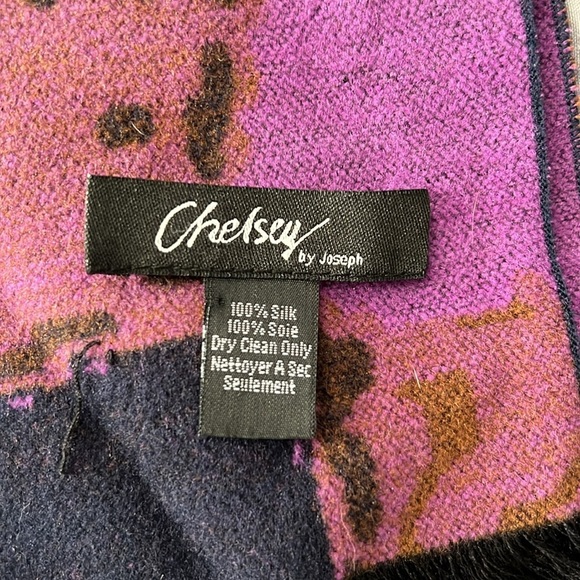 Chelsey by Joseph Multi-color Abstract Brushed Silk Scarf - Picture 6 of 6